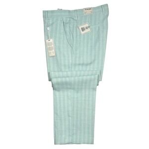Stacy Adams Dress Pants Men 34x30 Teal New Textured Flat Front 55417-P